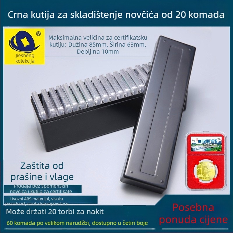 Prozirna stolna kutija za nakit od PS plastike, prašinu štiti, za narukvice i ogrlice, kapacitet 110 L, mogućnost prilagodbe, bez ispisa logotipa