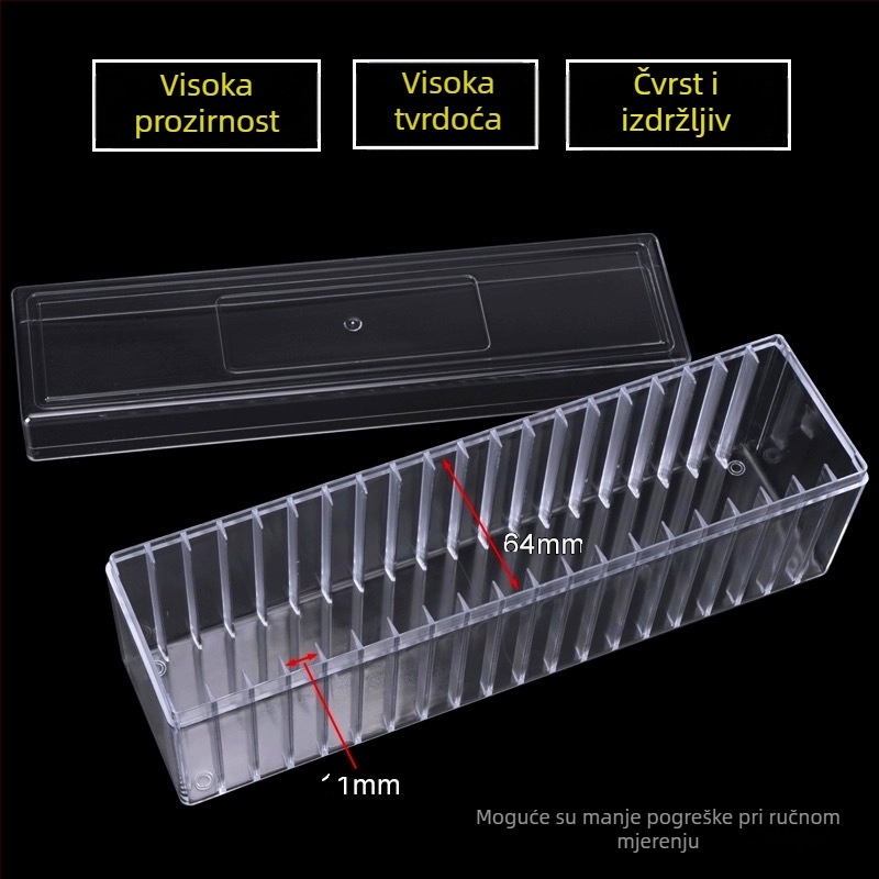 Prozirna stolna kutija za nakit od PS plastike, prašinu štiti, za narukvice i ogrlice, kapacitet 110 L, mogućnost prilagodbe, bez ispisa logotipa