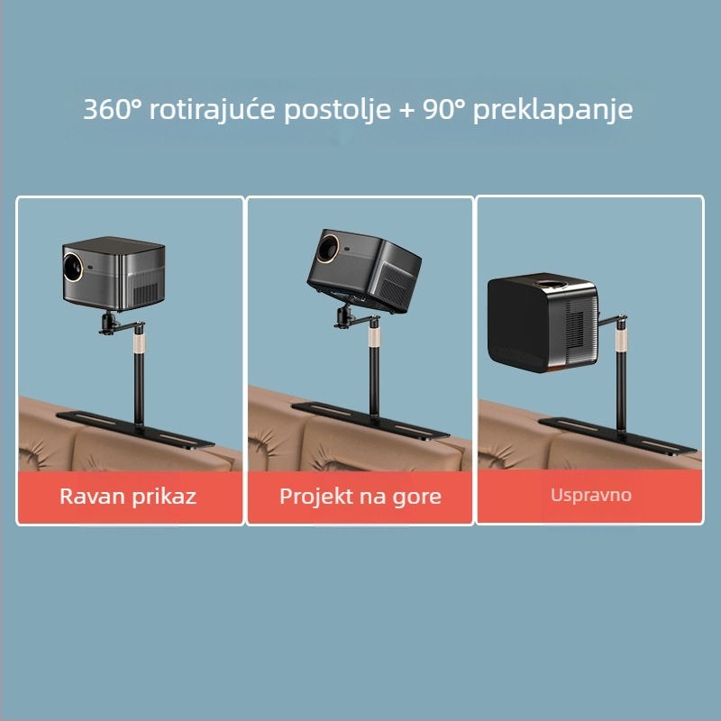 Držač projektora za stolni, noćni i kauč ili sofa – univerzalni metalni nosač s skrivenim šavom, od ugljikova čelika