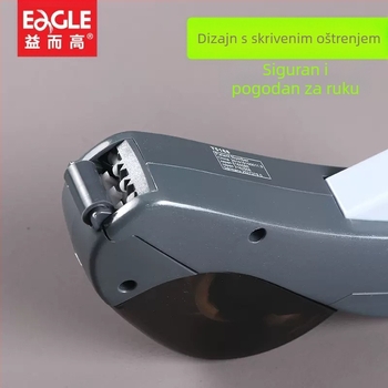 Ručni rezač trake, proziran dispenzer za traku, model T5165AB, plastika, širina trake 12–19 mm, promjer osovine 1,8 mm, težina 0.2 kg