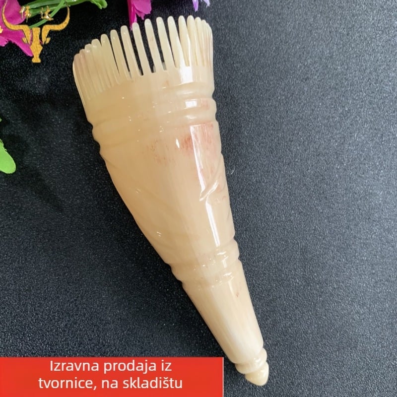 Grebena za masažu kose od rogova s oštrim vrhom, Weida, namijenjena zdravom masažom vlasišta
