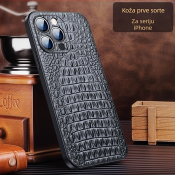 Kožna stražnja maska za iPhone 15 Pro/Plus/Pro Max — otporna na padove, poslovni stil, od Wobiloo/Wabiro