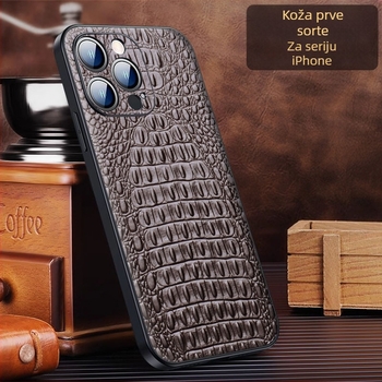 Kožna stražnja maska za iPhone 15 Pro/Plus/Pro Max — otporna na padove, poslovni stil, od Wobiloo/Wabiro