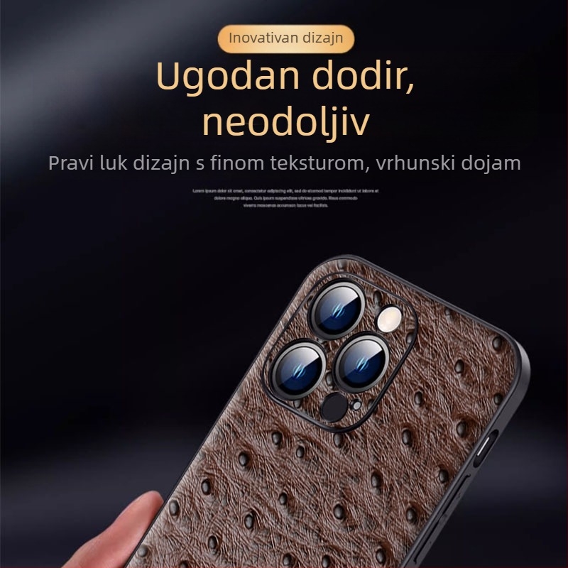 Kožna stražnja maska za iPhone 15 Pro/Plus/Pro Max — otporna na padove, poslovni stil, od Wobiloo/Wabiro
