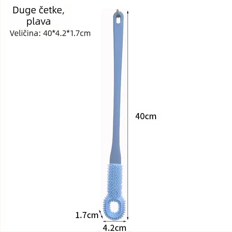 Četka za pranje stopala s dugim drškom, mekanim silikonim vlaknima za čišćenje između prstiju i eksfolijaciju mrtve kože