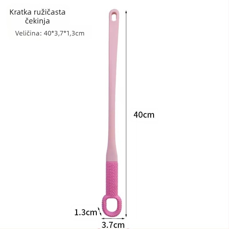 Četka za pranje stopala s dugim drškom, mekanim silikonim vlaknima za čišćenje između prstiju i eksfolijaciju mrtve kože