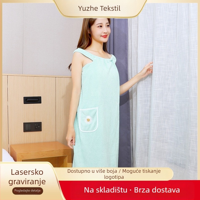 Ženski koralni flis kupaoni halat, apsorbirajući, wrap stil, 100% poliester, 300 g, Princess serija, jesen