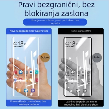 Kaljeno staklo za prednji ekran Samsung S24 Ultra, kompatibilan s S23 Ultra/S22 Ultra, HD jasnost, UV premaz, otporan na otiske prstiju, zaštita od pada