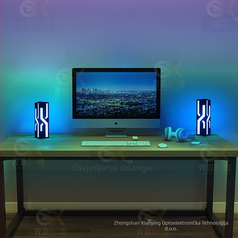 RGB atmosfera lampica za spavaću sobu i stolni radni prostor, cyberpunk stil, USB napajanje, kontrola putem APP-a