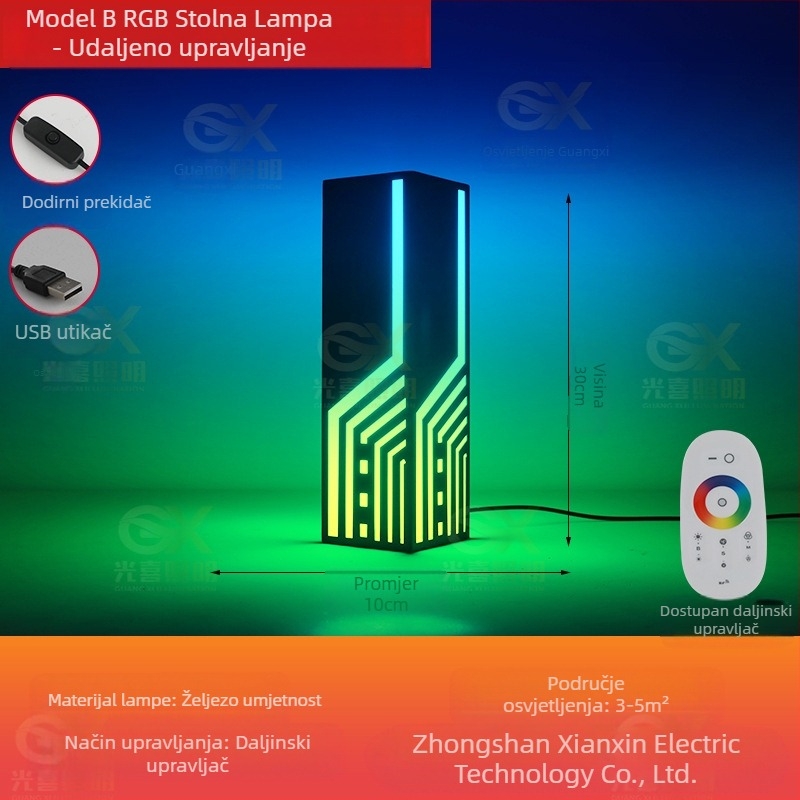 RGB atmosfera lampica za spavaću sobu i stolni radni prostor, cyberpunk stil, USB napajanje, kontrola putem APP-a