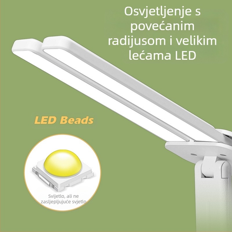Stolna LED lampa s ugrađenom baterijom, sklopiva za čitanje, zaštita očiju, noćna svjetiljka, dodirno upravljanje