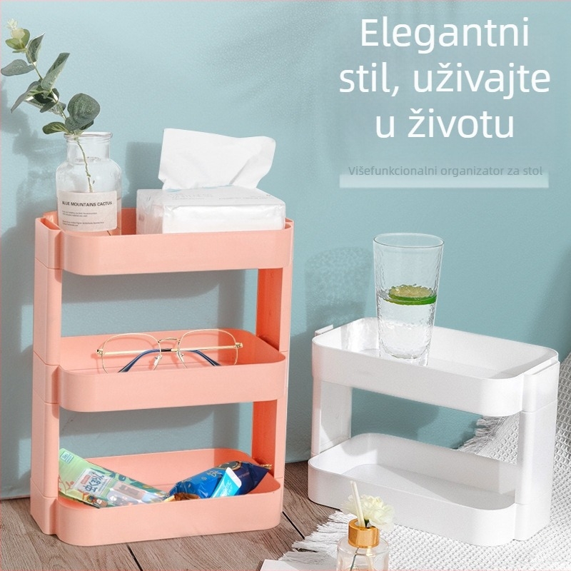 3‑stupanjski stolni spremnik za pohranu, sklopiv, višenamjenski, plastični (bez montaže)