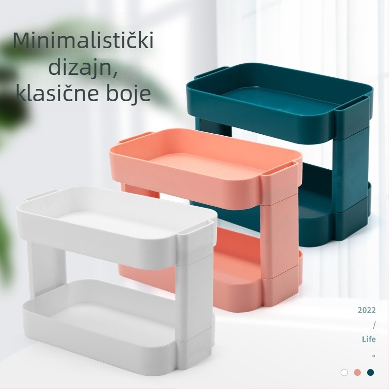 3‑stupanjski stolni spremnik za pohranu, sklopiv, višenamjenski, plastični (bez montaže)