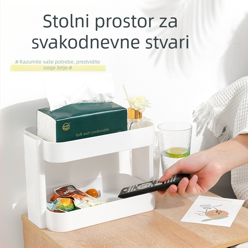 3‑stupanjski stolni spremnik za pohranu, sklopiv, višenamjenski, plastični (bez montaže)