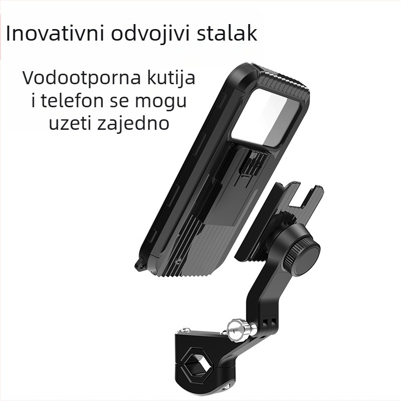 Road Myers vodootporni držač telefona za bicikl, motor i električno vozilo; Materijal: plastika; Univerzalna kompatibilnost s mobitelima; Mogućnost prilagođene privatne oznake