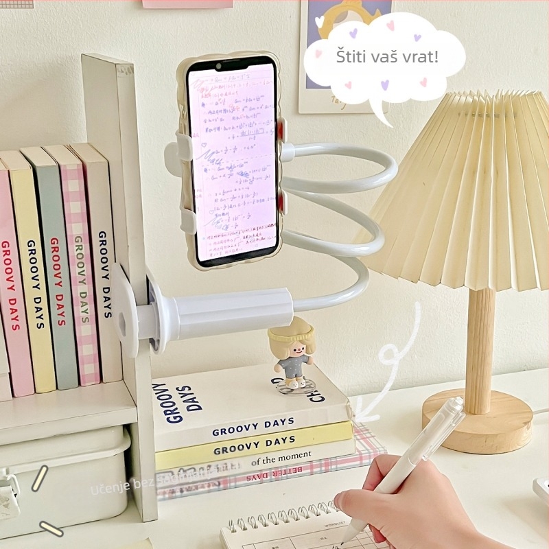 Držač za telefon/tablet na rubu stola, podesiv, universalan, plastičan