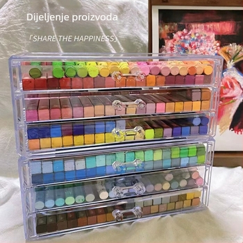 Three Ant Kutija za pohranu uljnih pastelnih – Prozirni stolni organizator s ladicom, od plastike, kapacitet 1 L, s poklopcem, za školske potrepštine i kozmetiku