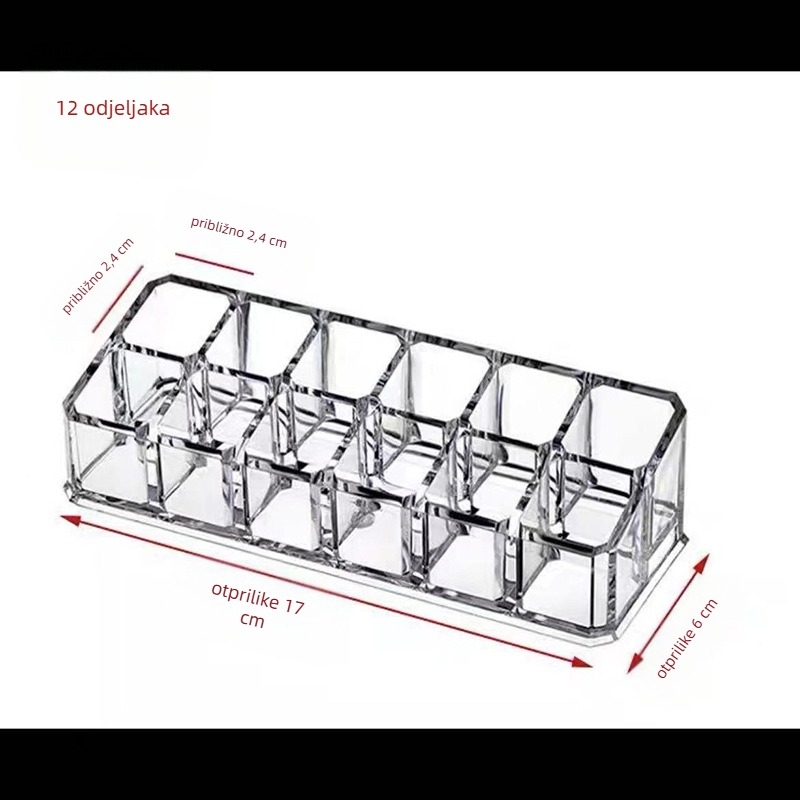 Three Ant Kutija za pohranu uljnih pastelnih – Prozirni stolni organizator s ladicom, od plastike, kapacitet 1 L, s poklopcem, za školske potrepštine i kozmetiku
