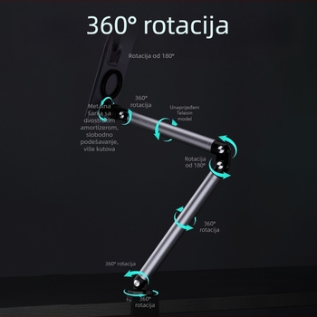 TELESIN Podna držač za telefon za live video uz MagSafe — magnetska stezaljka, aluminijska legura, univerzalni dizajn