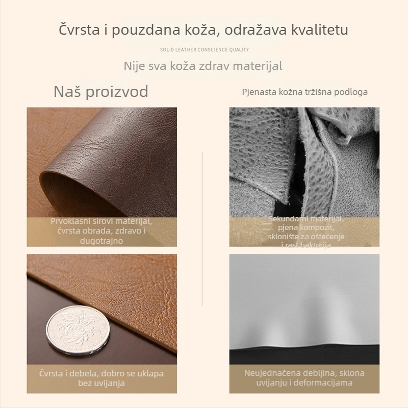 Kožna podloga za stol, pravokutna podloga za miš, vodootporna, protiv klizanja, otporna na habanje, otporna na ulja