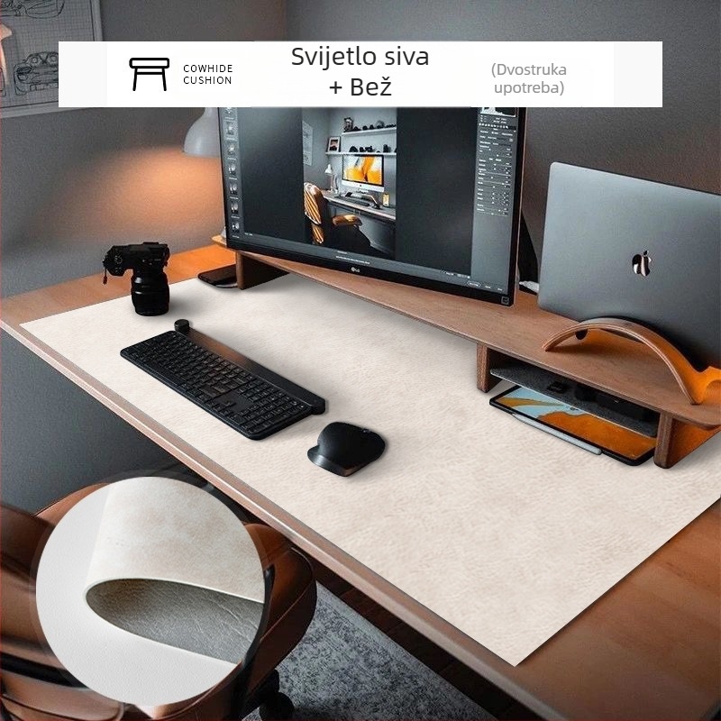 Kožna podloga za stol, pravokutna podloga za miš, vodootporna, protiv klizanja, otporna na habanje, otporna na ulja