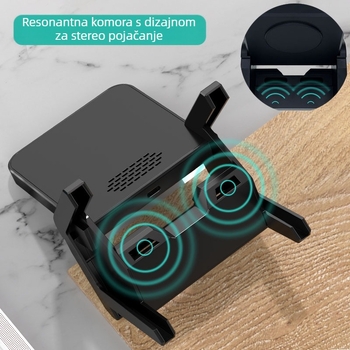 Stolni bežični punjač s uspravnim držačem, maksimalna snaga 15W, izlaz 5W/7.5W/10W/15W, QC3.0 brzo punjenje, CE/FCC/RoHS certificirano