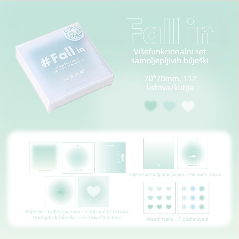 Planwith RosyPosy Soft Blush Višefunkcijske bilješke – Bilješke za atmosferu – Brick papir stil – IP: Ne