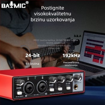 Vanjska profesionalna USB zvučna kartica – bez upravljačkih programa, za live snimanje i karaoke, podešavanje zvuka (Model MD22; Napajanje: 0; Uvedeno: 2022)