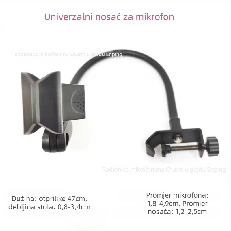 360° rotirajući držač za mikrofon za stolnu upotrebu – univerzalni klip držač za konferencije i prijenos uživo