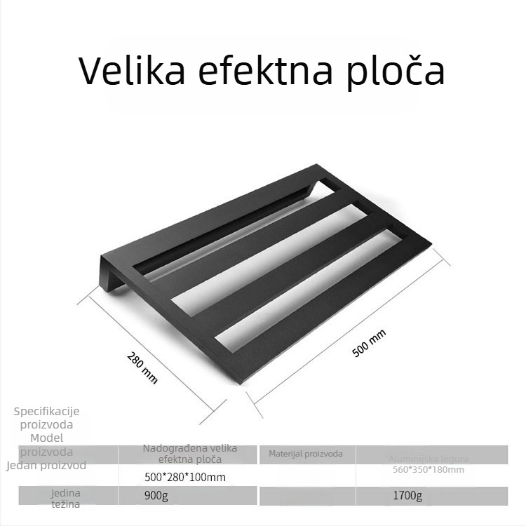 Izuzetno lagani pedalboard za električnu gitaru s Velcro držačem i torbom za pohranu