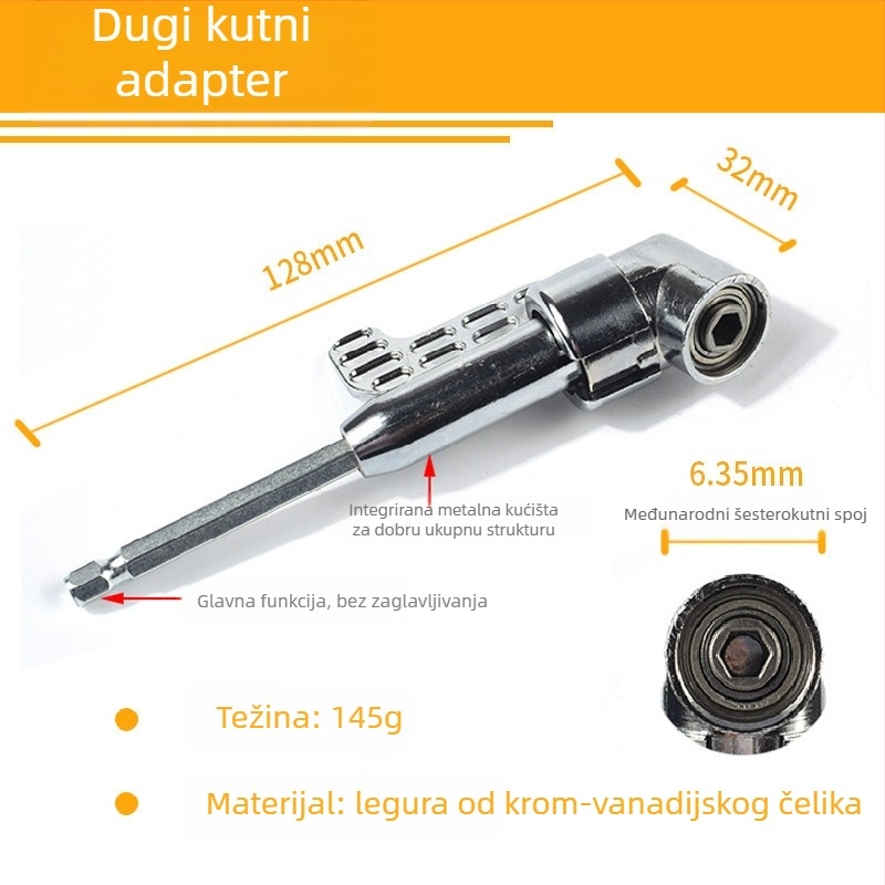 105° kutni adapter za odvijač za bušilicu, krom-vanadij čelik, marka: Other
