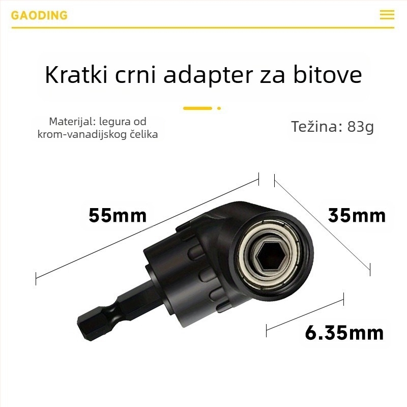 105° kutni adapter za odvijač za bušilicu, krom-vanadij čelik, marka: Other