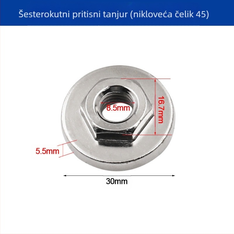 Set produžnog štapa za kutnu brusilicu tipa 100 s spojnim štapom, produženim osovinama, adapterom za vijčasti osovinu i pritisknom pločom — ležajni čelik