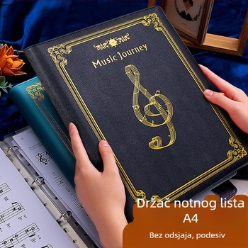 Hengxin Kožni klip za notne listove, model Music Score-01, jednostrani stezni mehanizam, kompatibilan s A4