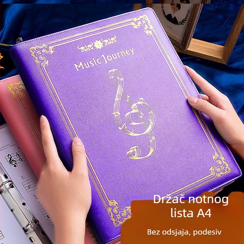 Hengxin Kožni klip za notne listove, model Music Score-01, jednostrani stezni mehanizam, kompatibilan s A4