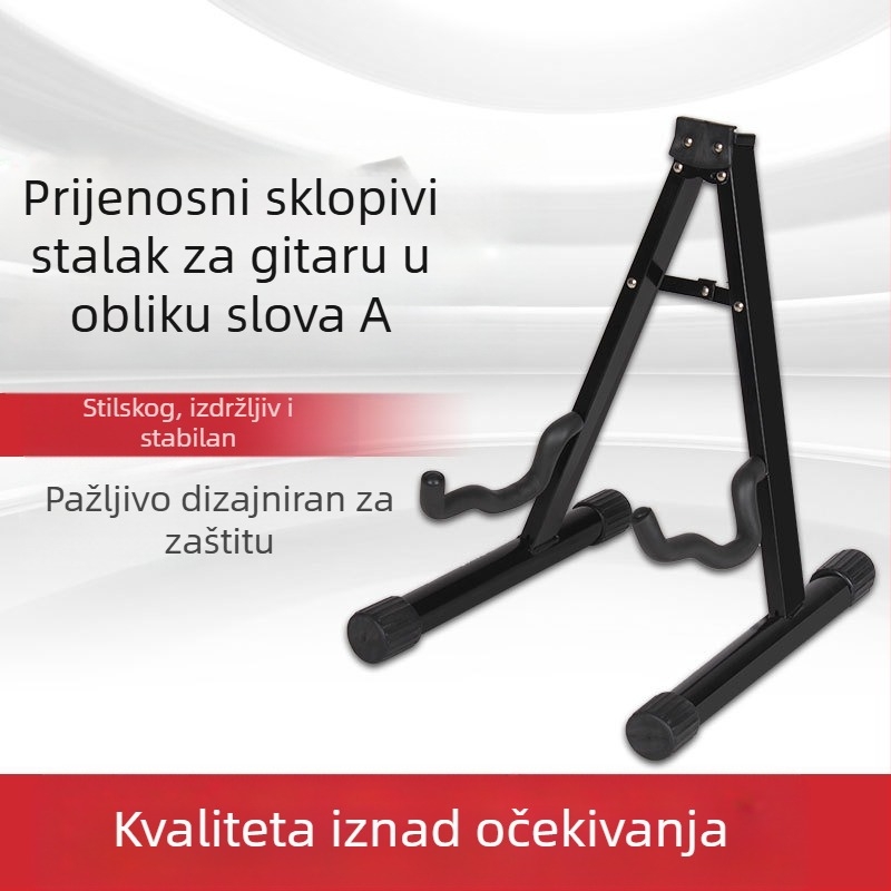 Uspravni stalak za gitaru – kompatibilan s akustičnim, narodnim, električnim gitarama, basom i lutnjom – Remembering Ming