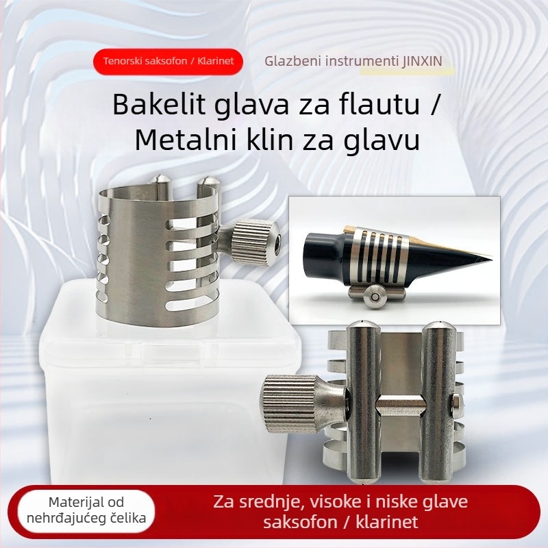 Klip od nehrđajućeg čelika za saxofon i klarinet, model 01, u plastičnoj kutiji, Jinxin