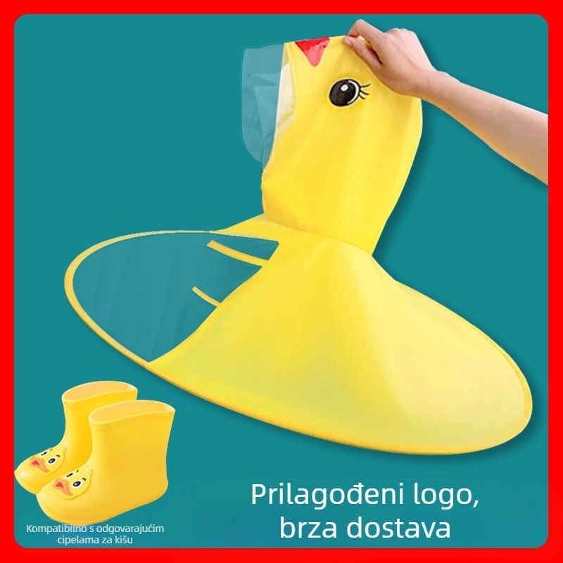IIAMGHC Dječji karikatura podijeljeni kišni pončo – PVC tkanina, vodootporan PVC sloj, namijenjeno djeci