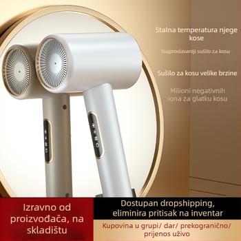 Sušilo za kosu s DC motorom bez četkica, 2200W, negativne ioni, konstantna temperatura, hladan/topli zrak, 3 brzine protoka zraka, zaštita od pregrijavanja