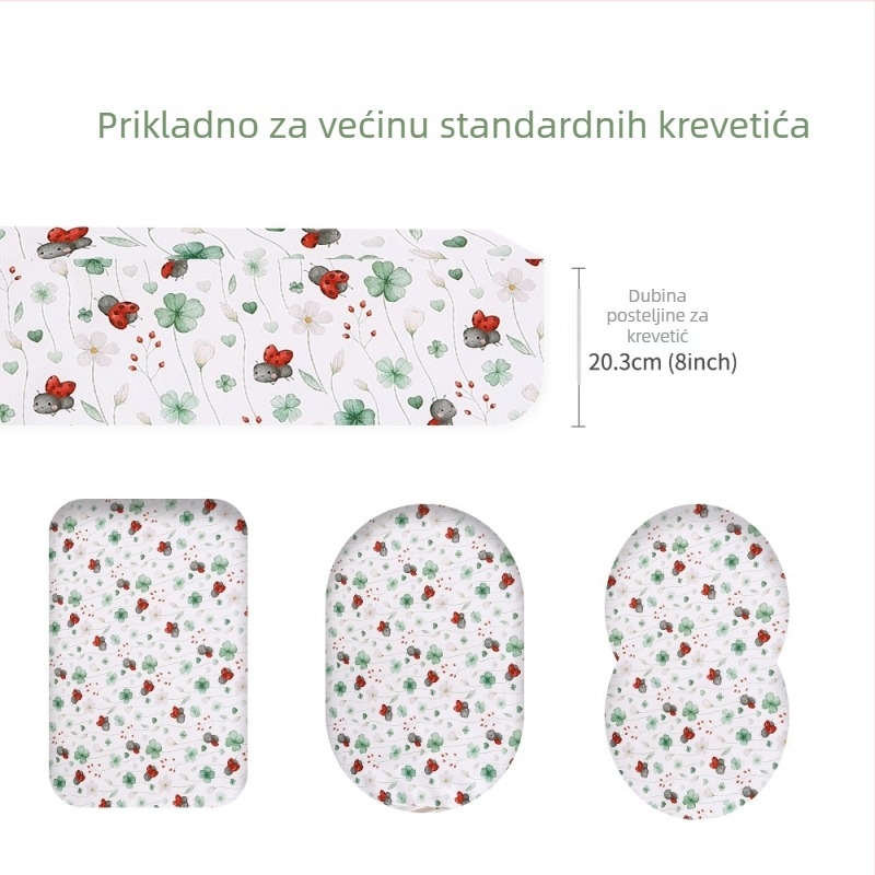 Dječji prilagođeni plaht za krevet, 100% poliester, motivi biljaka i životinja, reaktivno tiskanje, periva tkanina