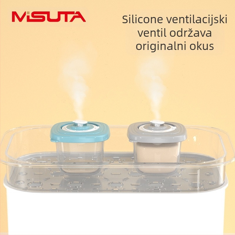 MISUTA Chrono vremenski kutija za dopunsku hranu – 6 kom, PP set posuđa s odjeljcima, za bebe starije od 3 mjeseca