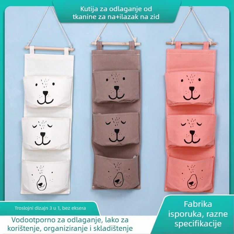 Zidna torba za pohranu uz krevet, platno (8 Amine), vodootporna, studentski dom