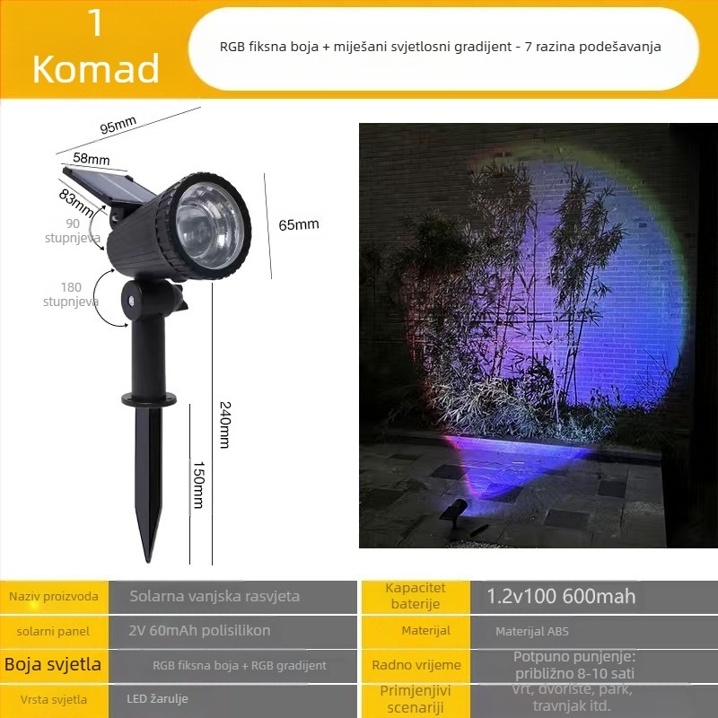 Solarni vrtni reflektori (LED, IP65, 6-12 sati, Model 608, 32V)