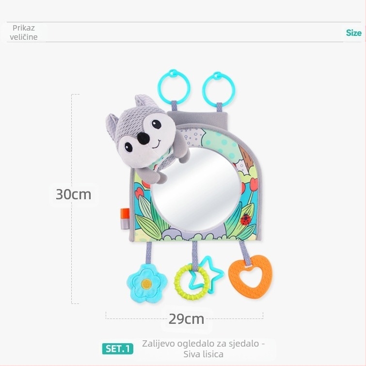 Plišana viseća igračka za stražnje ogledalo automobila za bebe (0–3 godine) – umirujuća igračka