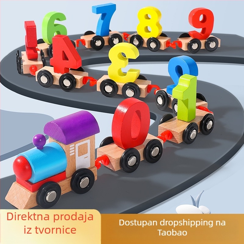 Dječji drveni blokovi za vlak, uzrast 4-6 godina, 0-38 komada