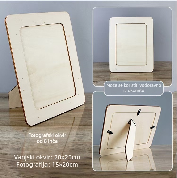 Drvena foto rama, moderni minimalistički stil, marka Yafui.