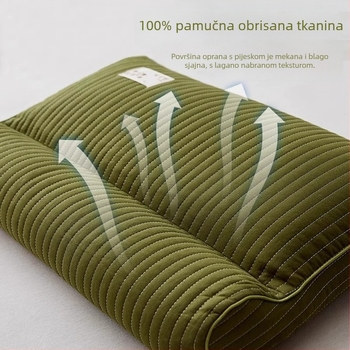 Heljdin jastuk s čvrstim jezgrom za zaštitu cervikalne kralježnice, punilo heljda, 100% pamuk navlaka, pravokutni oblik, za jednu osobu, uključuje navlaku