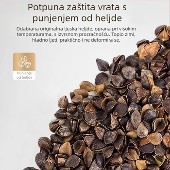 Heljdin jastuk s čvrstim jezgrom za zaštitu cervikalne kralježnice, punilo heljda, 100% pamuk navlaka, pravokutni oblik, za jednu osobu, uključuje navlaku
