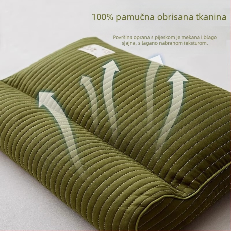 Heljdin jastuk s čvrstim jezgrom za zaštitu cervikalne kralježnice, punilo heljda, 100% pamuk navlaka, pravokutni oblik, za jednu osobu, uključuje navlaku