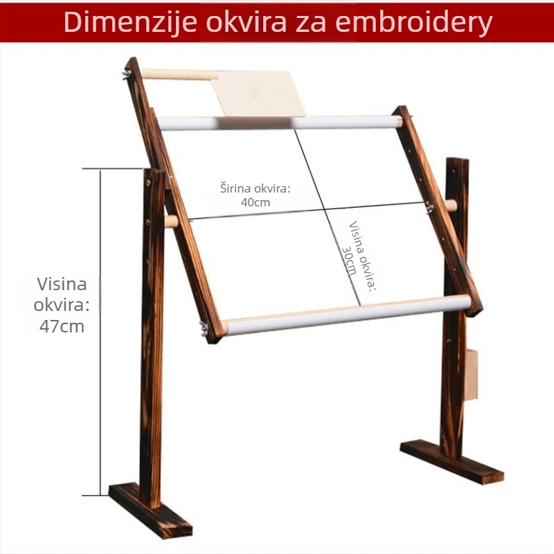 Drveni okvir za križno šivanje s podesivom visinom, višenamjenski, modernog minimalističkog dizajna